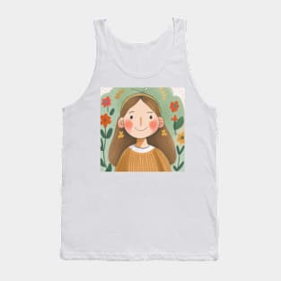 Cute girl with flower Tank Top